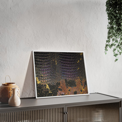 Purple Golden Crocodile Framed Poster Wall Art By QueenNoble