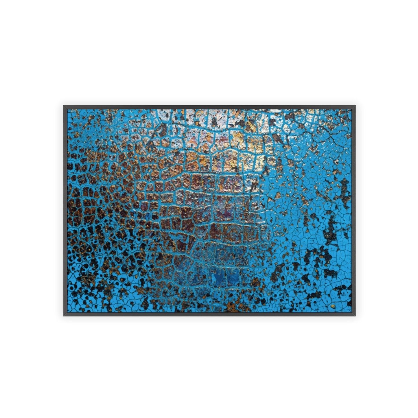 Gallery-Ready Blue Croco Abstract Framed Poster – Modern Wall Art for Home & Office