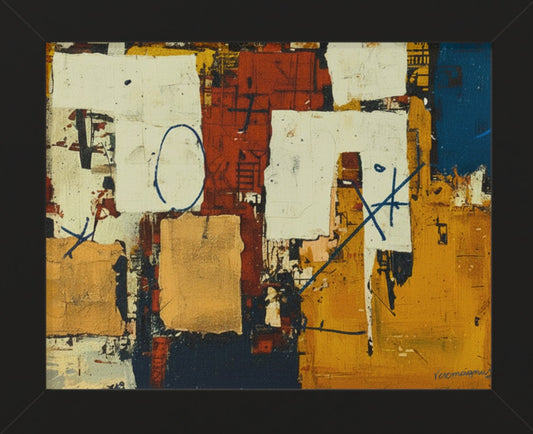 Framed Abstract Art Poster, Mid-Century Modern Wall Décor By Vercmagnus