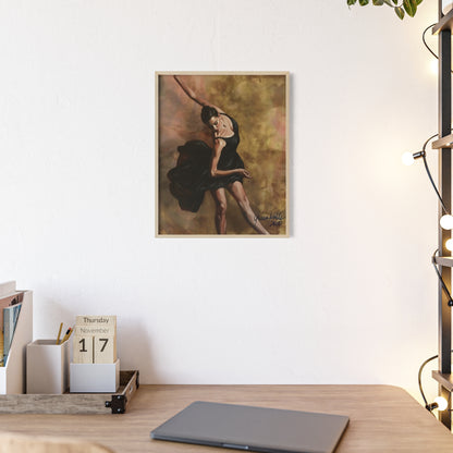 Elegant Ballet Poster with Wooden Frame, Wall Art By QueenNoble