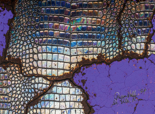 Vibrant Ceramic Photo Tile, Purple Croco By QueenNoble Collectible