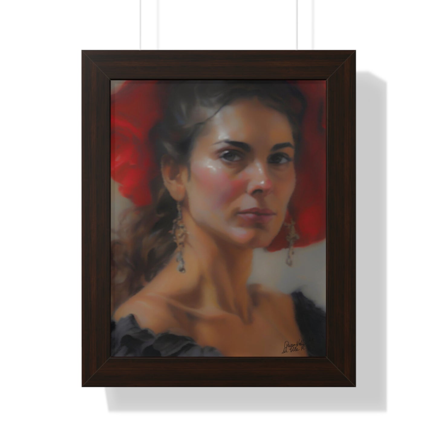 Elegant Framed Vertical Poster, Portrait Of A Beautiful Woman By QueenNoble
