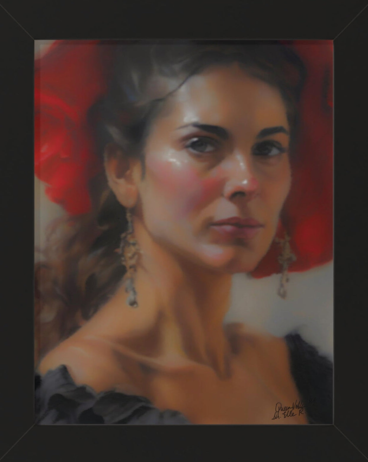 Elegant Framed Vertical Poster, Portrait Of A Beautiful Woman By QueenNoble