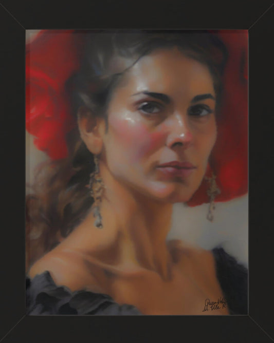 Elegant Framed Vertical Poster, Portrait Of A Beautiful Woman By QueenNoble