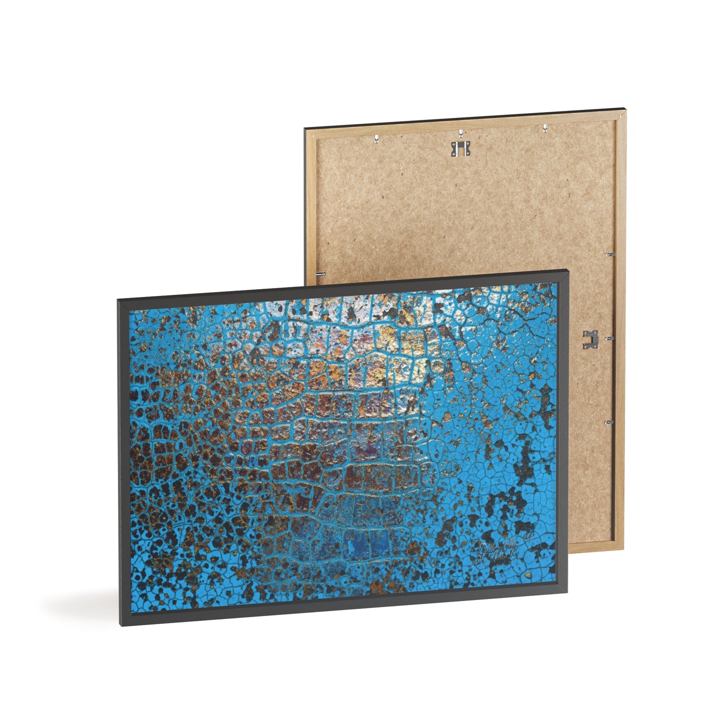 Gallery-Ready Blue Croco Abstract Framed Poster – Modern Wall Art for Home & Office