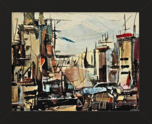 Urban Landscape Framed Horizontal Poster, Modern Art Print By Vercmagnus