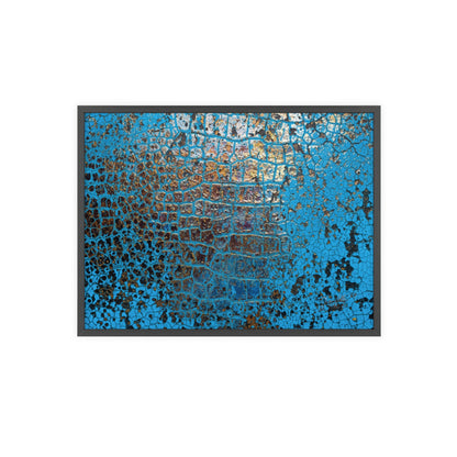 Gallery-Ready Blue Croco Abstract Framed Poster – Modern Wall Art for Home & Office