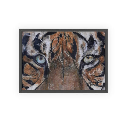 Majestic Tiger Poster with Wooden Frame, Animal Wall Art By QueenNoble