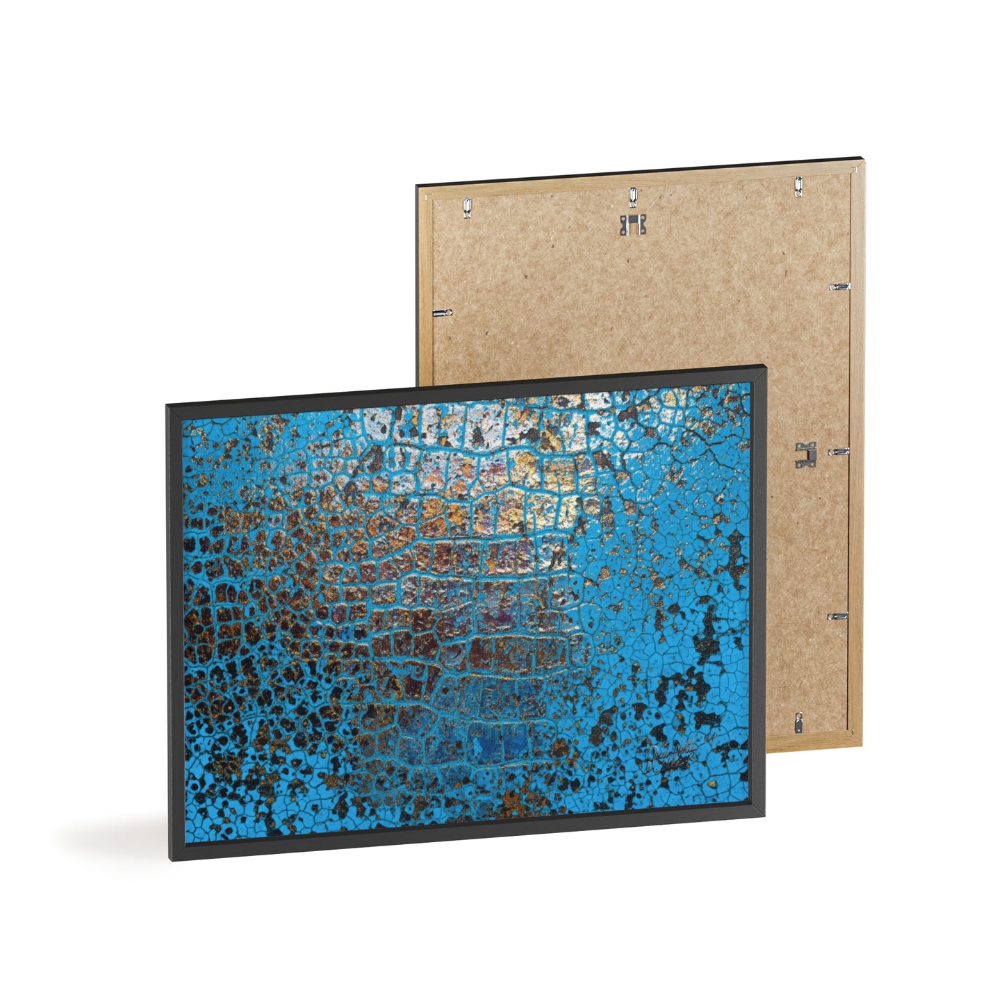 Gallery-Ready Blue Croco Abstract Framed Poster – Modern Wall Art for Home & Office