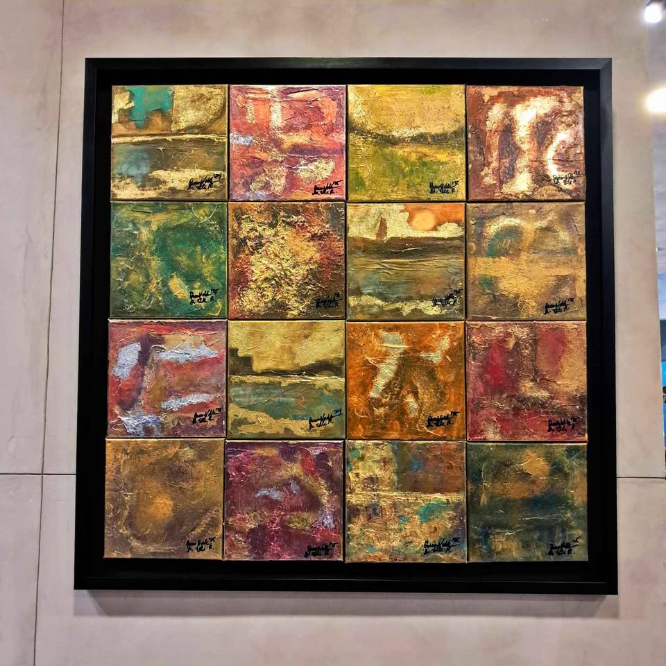 Seasons In The Sun By QueenNoble Original 16 Pcs Framed Abstract