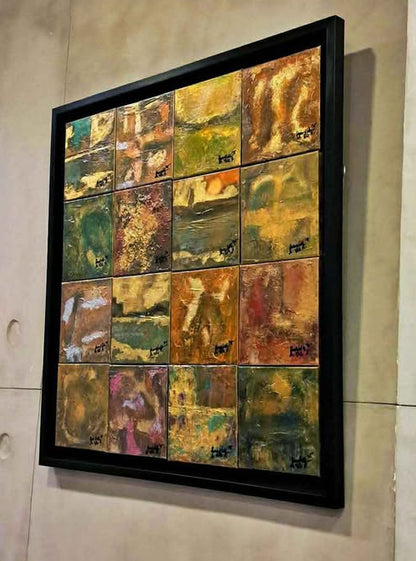 Seasons In The Sun By QueenNoble Original 16 Pcs Framed Abstract