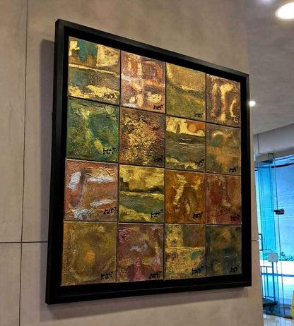 Seasons In The Sun By QueenNoble Original 16 Pcs Framed Abstract
