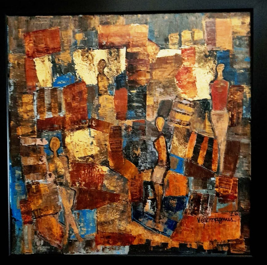 La Gente by Vercmagnus 2026 Original Painting With Frame