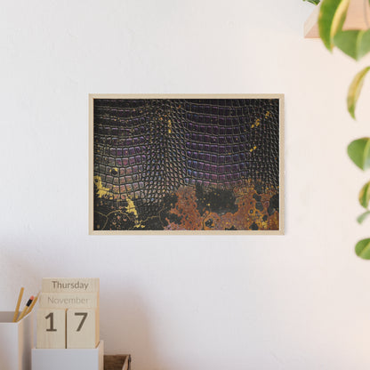 Purple Golden Crocodile Framed Poster Wall Art By QueenNoble