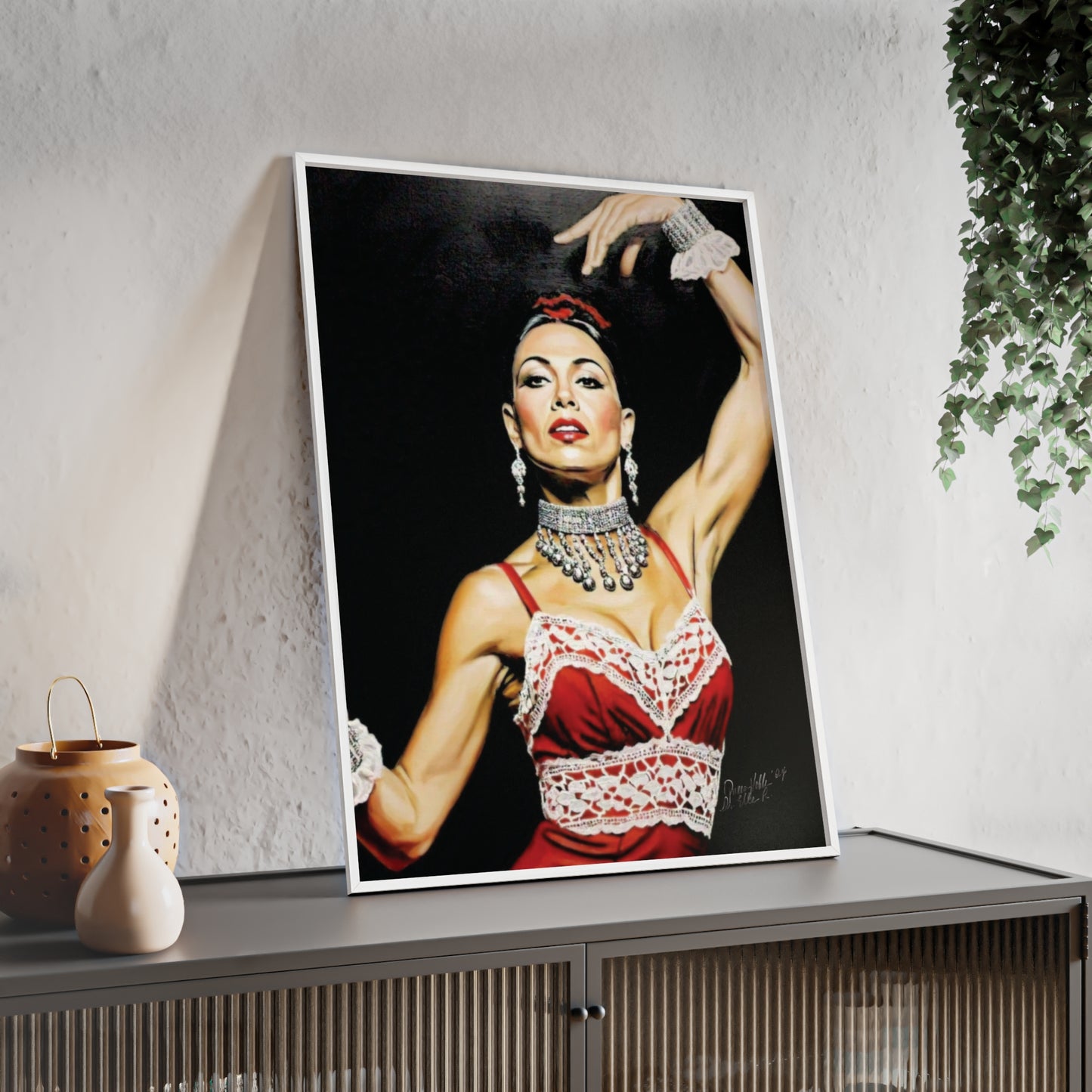 Flamenco Wall Art Framed Print, Dance Themed Decor By QueenNoble