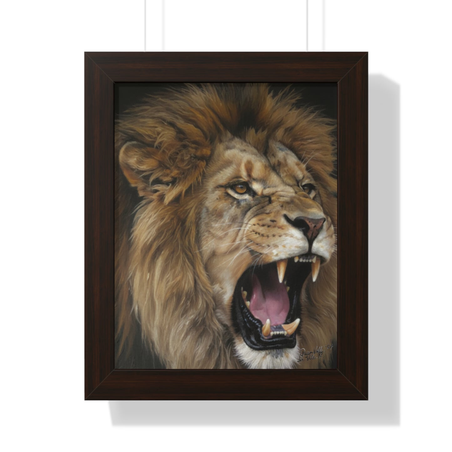 Majestic Lion Framed Vertical Poster, Animal Wall Art, Wildlife Print By QueenNoble