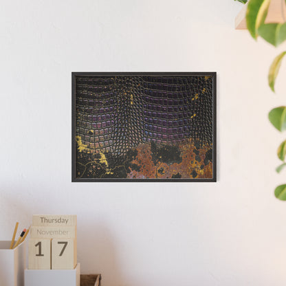 Purple Golden Crocodile Framed Poster Wall Art By QueenNoble