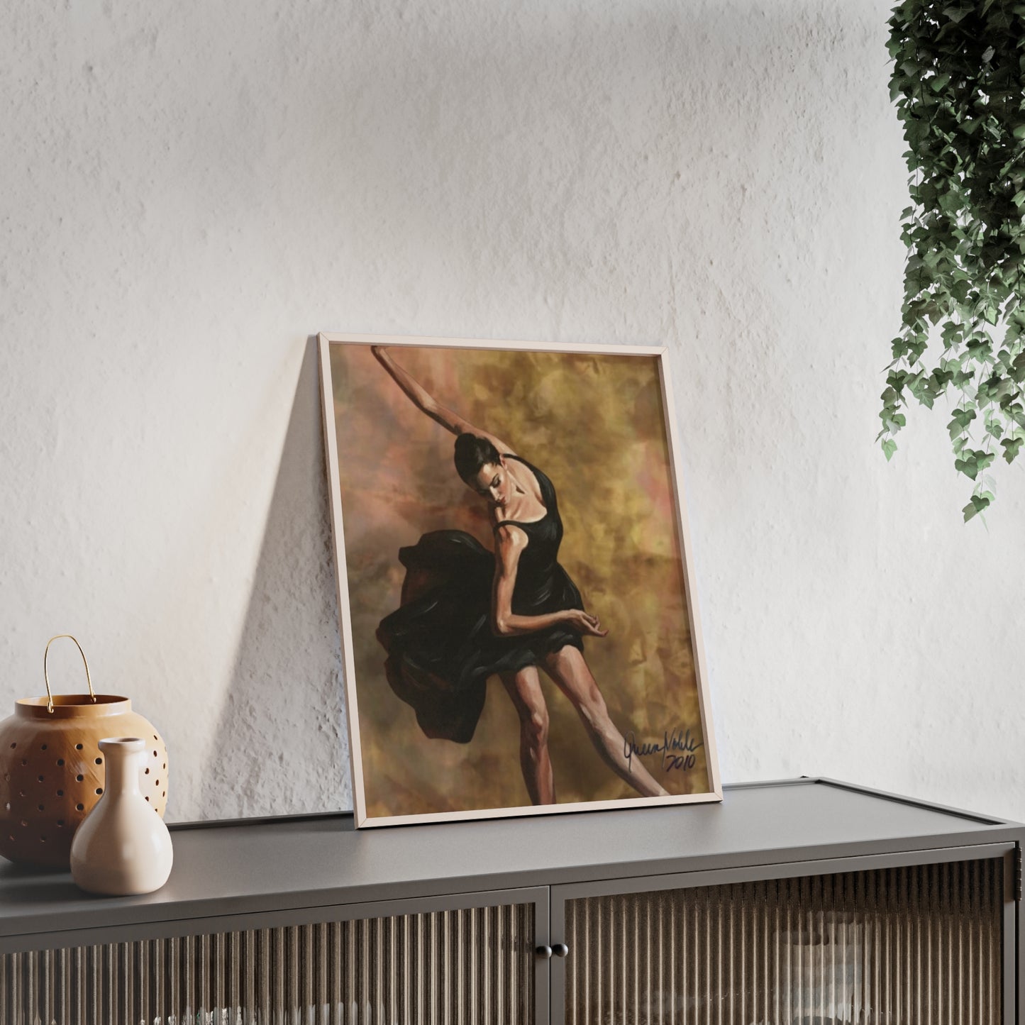Elegant Ballet Poster with Wooden Frame, Wall Art By QueenNoble