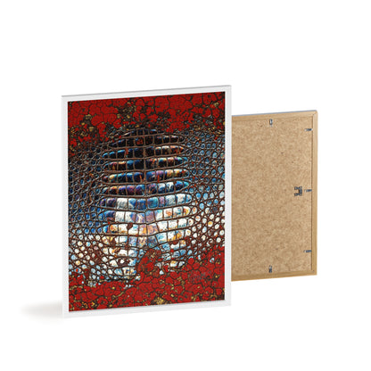 Red Crocodile Style Wall Art Stylish Wooden Frame Poster By QueenNoble