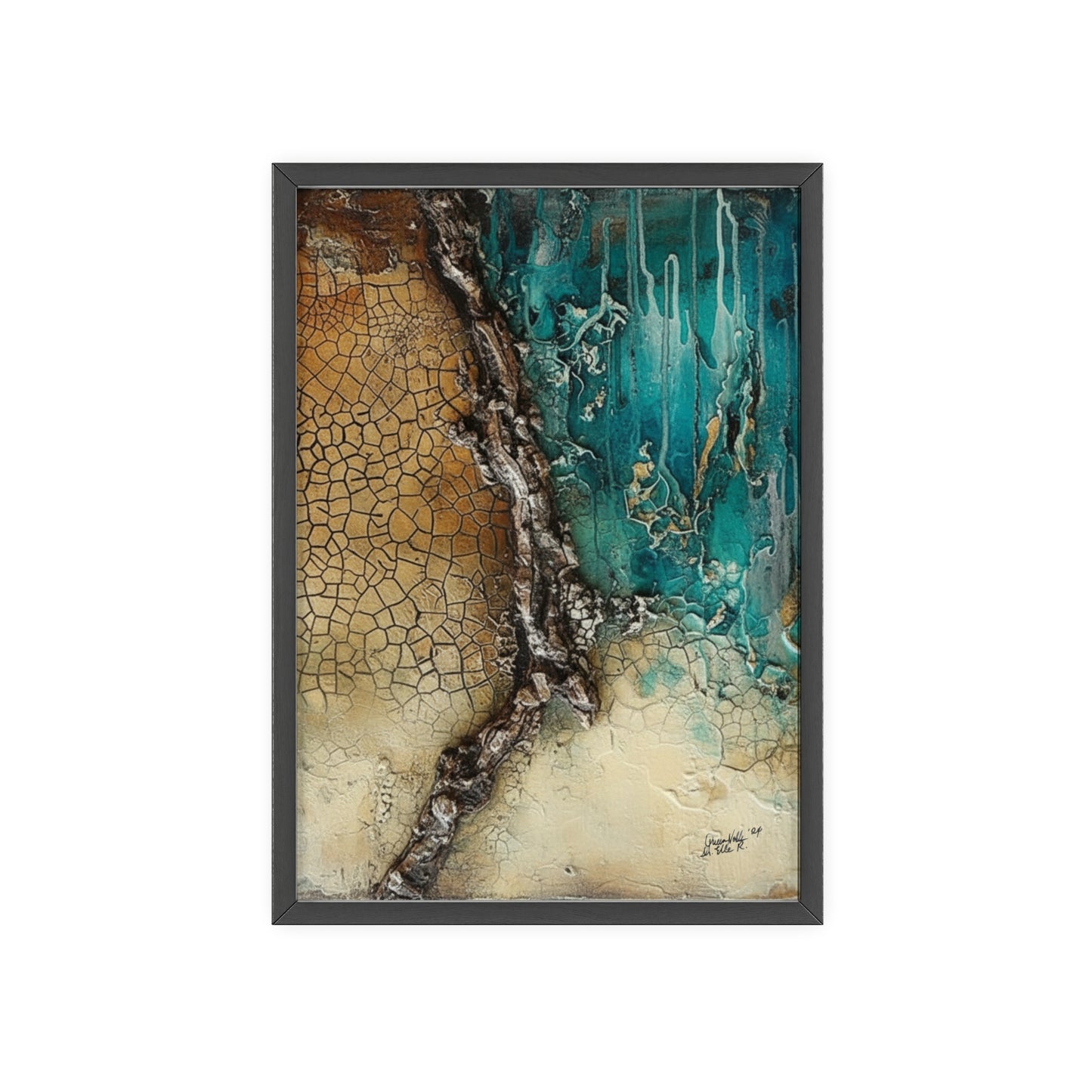 Rustic Framed Art Poster, Nature Inspired Wall Decor By QueenNoble
