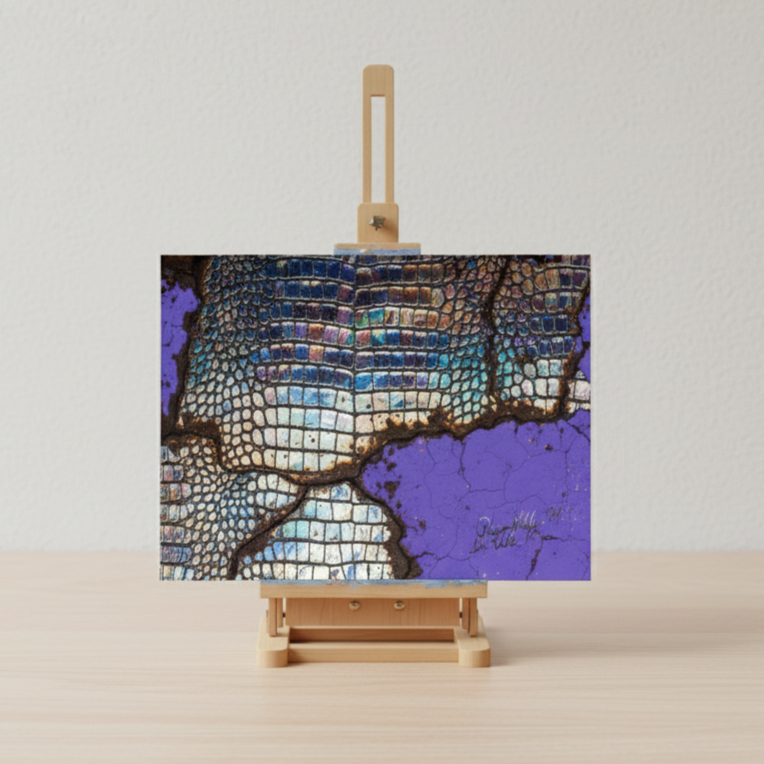 Vibrant Ceramic Photo Tile, Purple Croco By QueenNoble Collectible