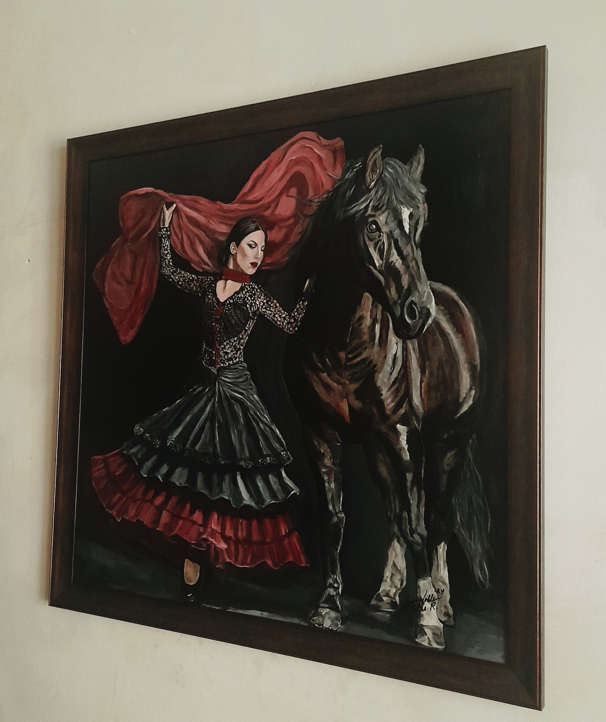 Flamenco Dancer With Horse Original Painting One Of A Kind Art