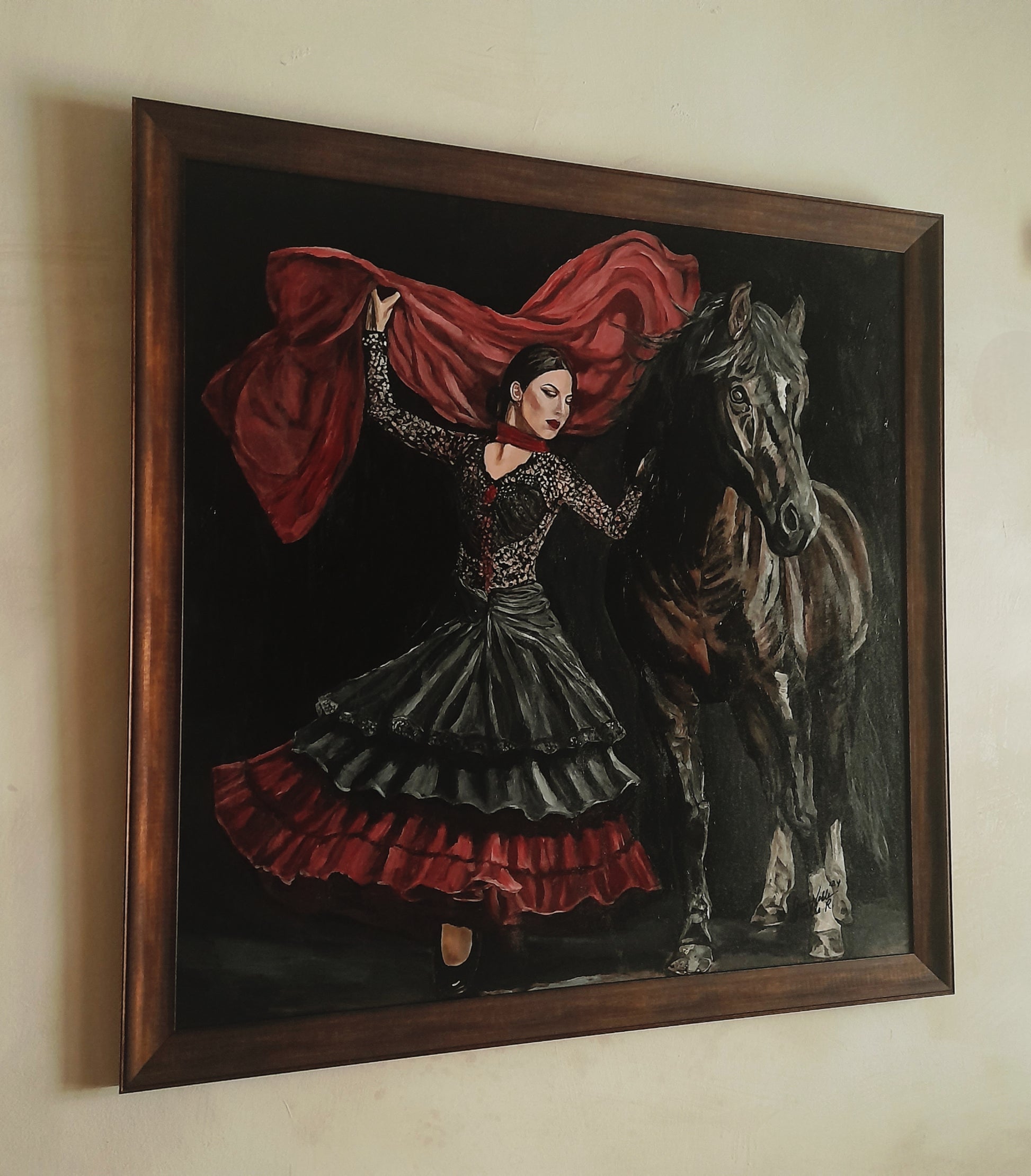 Flamenco Dancer With Horse Original Painting One Of A Kind Art