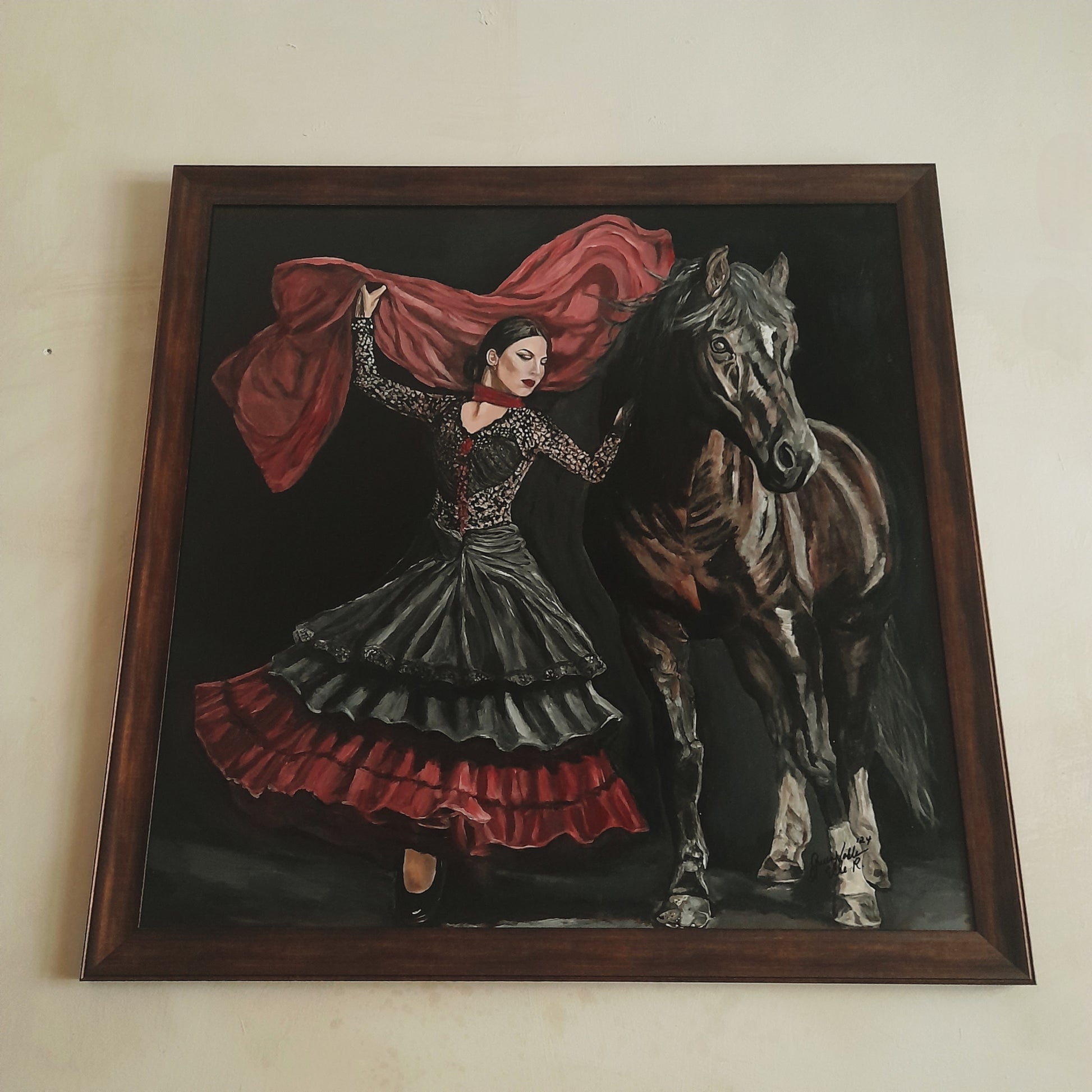 Flamenco Dancer With Horse Original Painting One Of A Kind Art