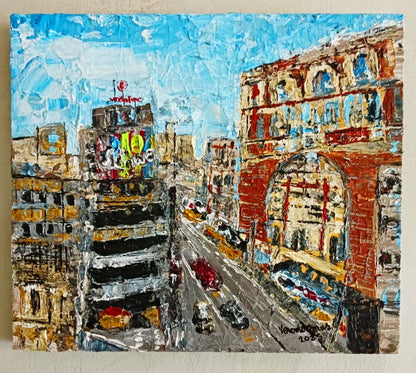 A Fast Phase In Madrid Textured Original Painting Cityscape Contemporary Art