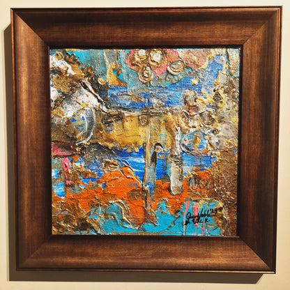 Framed Original Painting Textured Abstract Wall Art With Certificate