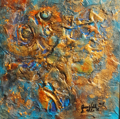 Rustic Framed Original Painting Textured Abstract Wall Artwork 