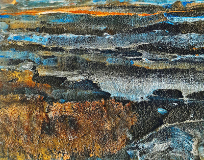 There's Light In Every Darkness Textured Original Framed Seascape Painting

 