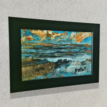 There's Light In Every Darkness Textured Original Framed Seascape Painting

 