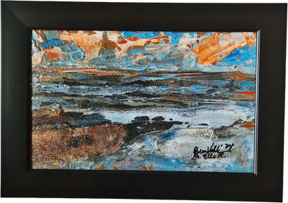 There's Light In Every Darkness Textured Original Framed Seascape Painting

 