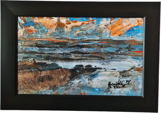 There's Light In Every Darkness Textured Original Framed Seascape Painting

 