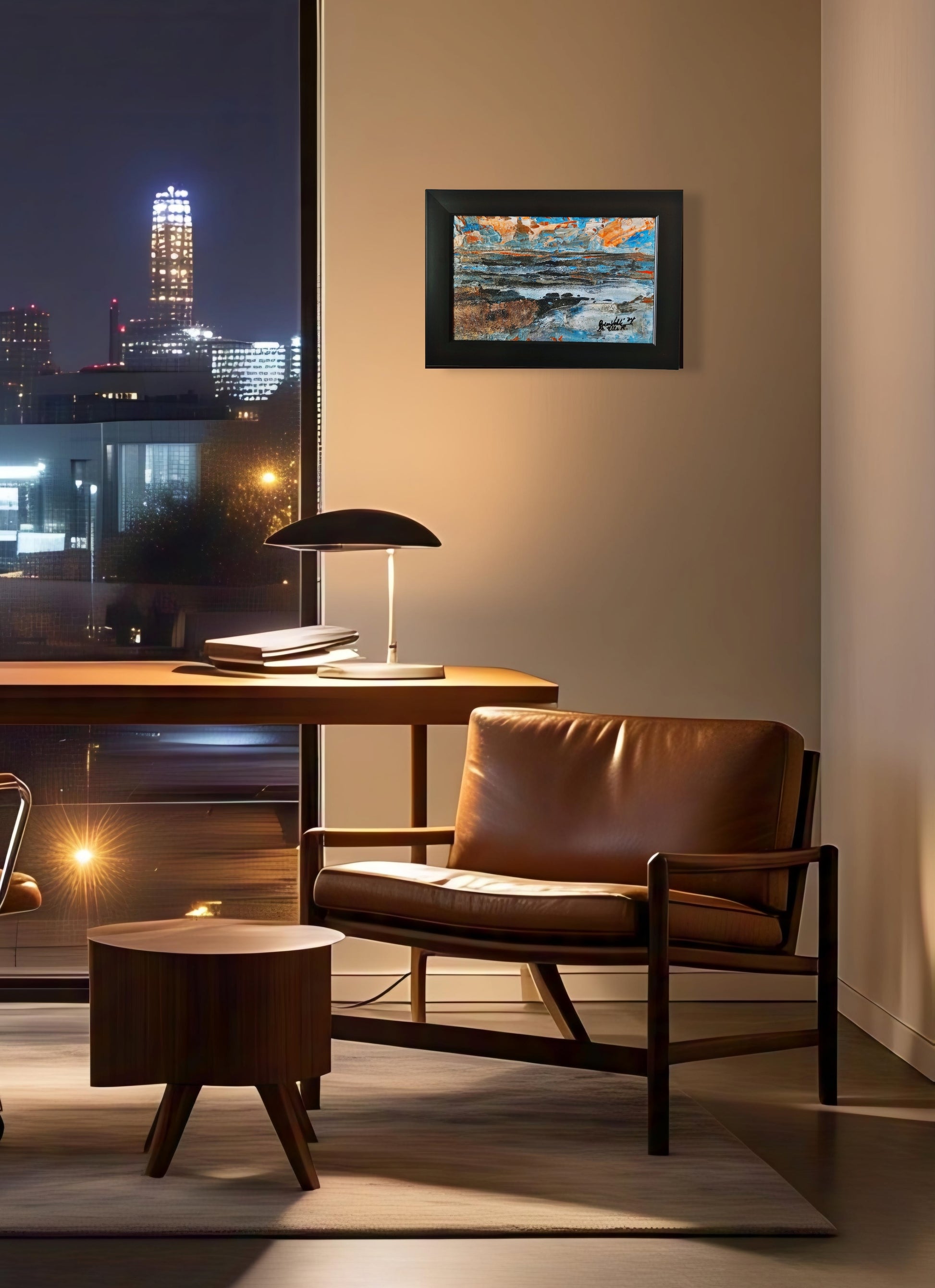 There's Light In Every Darkness Textured Original Framed Seascape Painting

 
