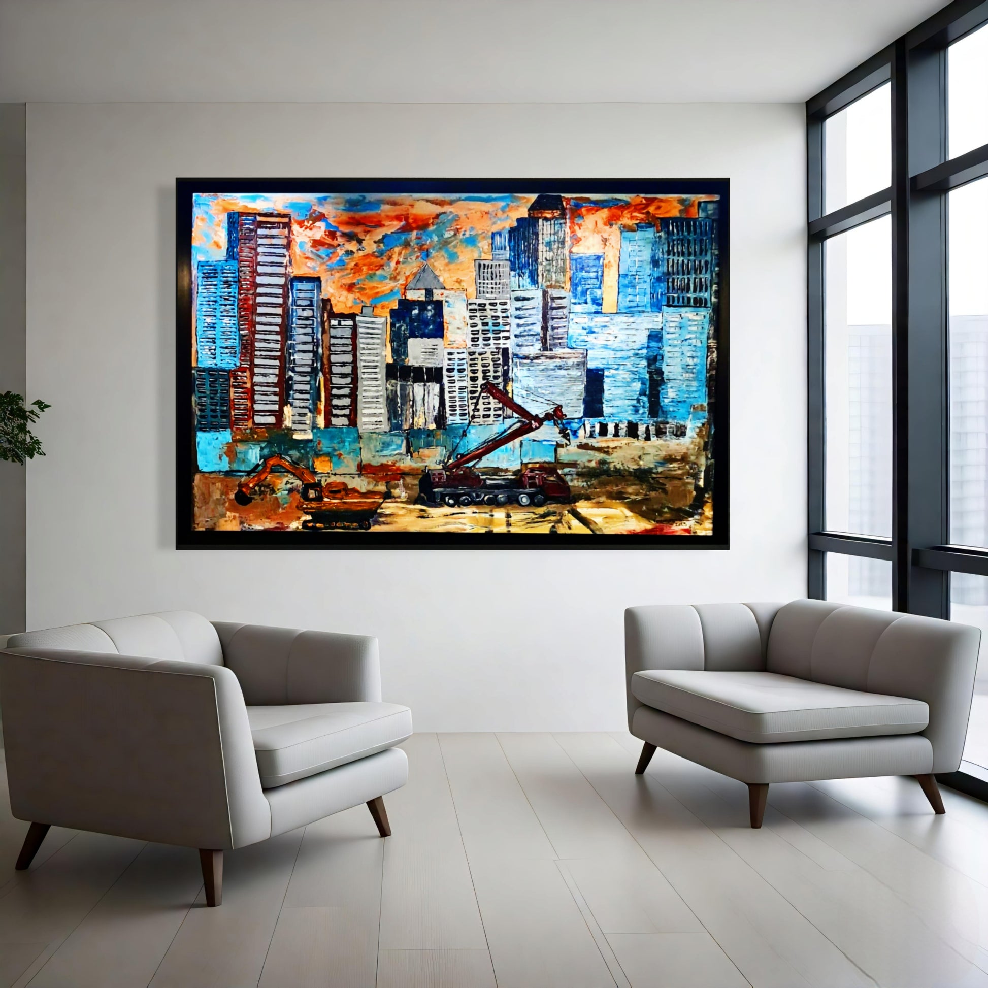 Makati Cityscape Original Painting Contemporary Modern Landcape 