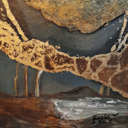 Contemporary Modern Abstract With Gold Leaf Original Painting With Certificate