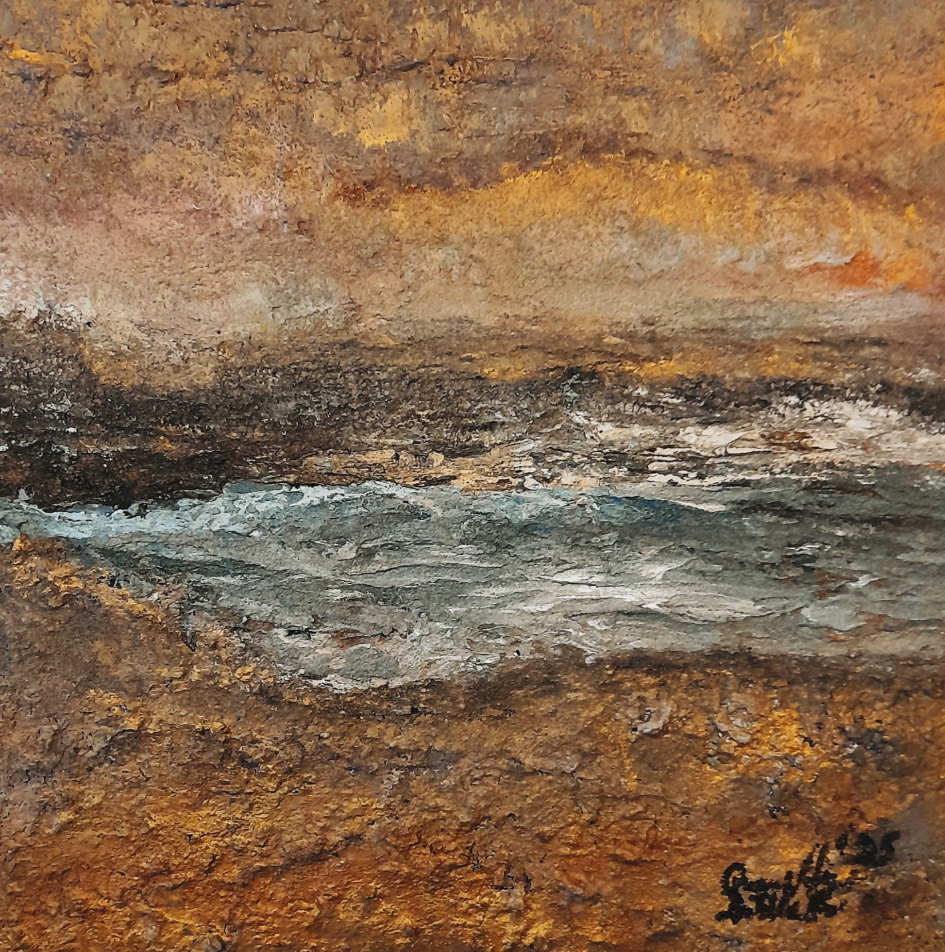 2in1 Sculpture Painting Textured Rustic Original Abstract Art There Is Rest