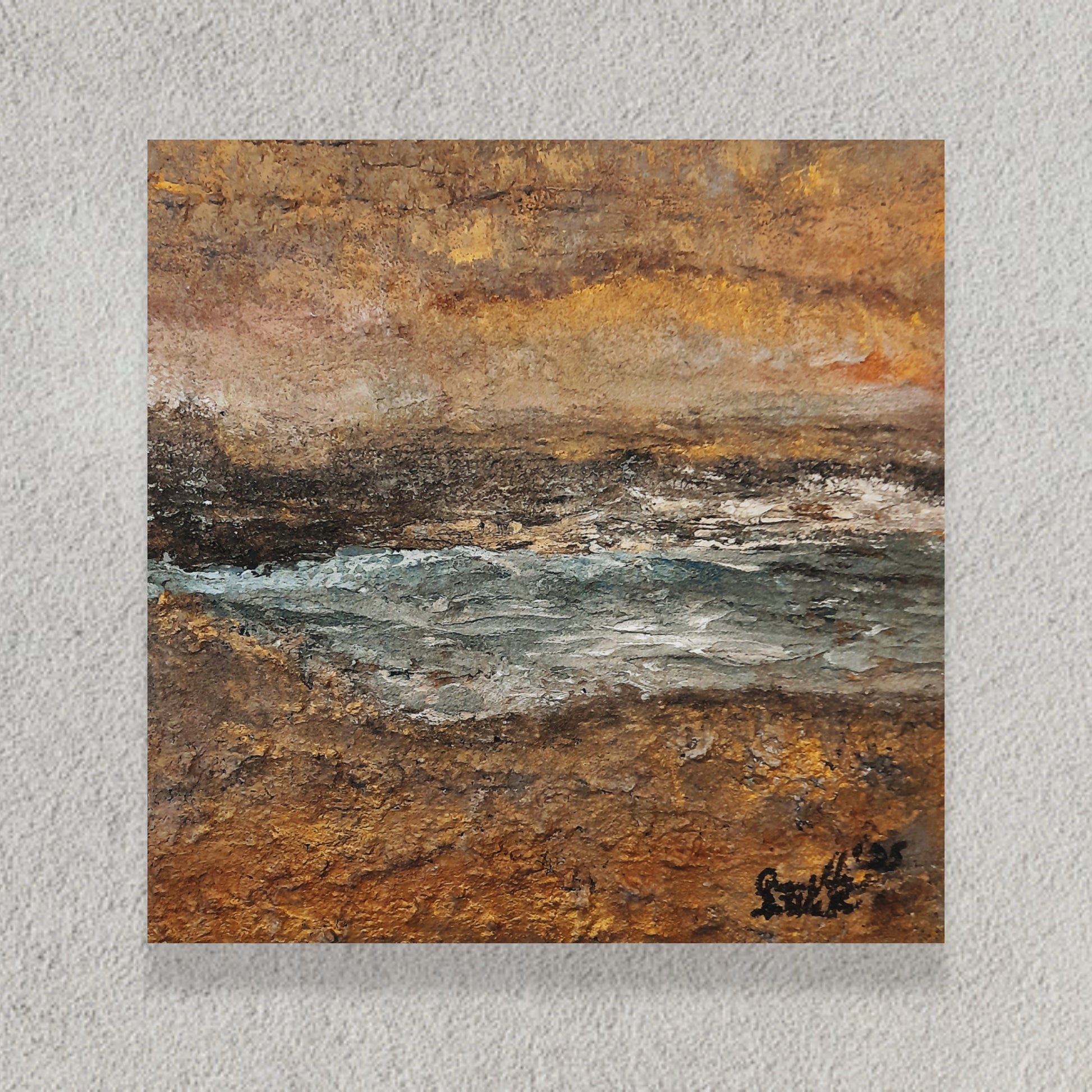 2in1 Sculpture Painting Textured Rustic Original Abstract Art There Is Rest