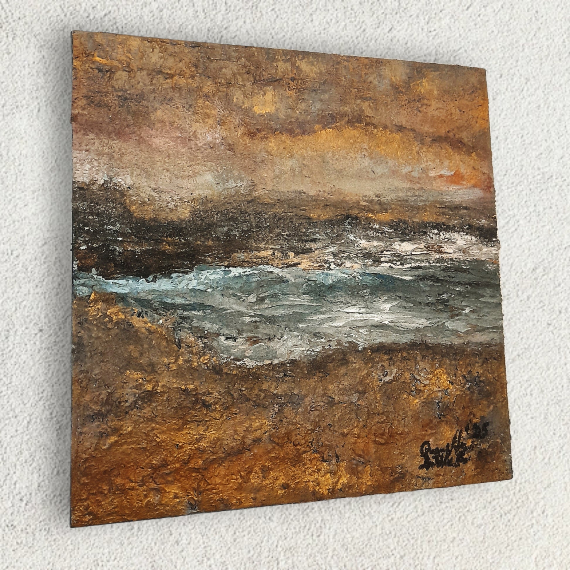 2in1 Sculpture Painting Textured Rustic Original Abstract Art There Is Rest
