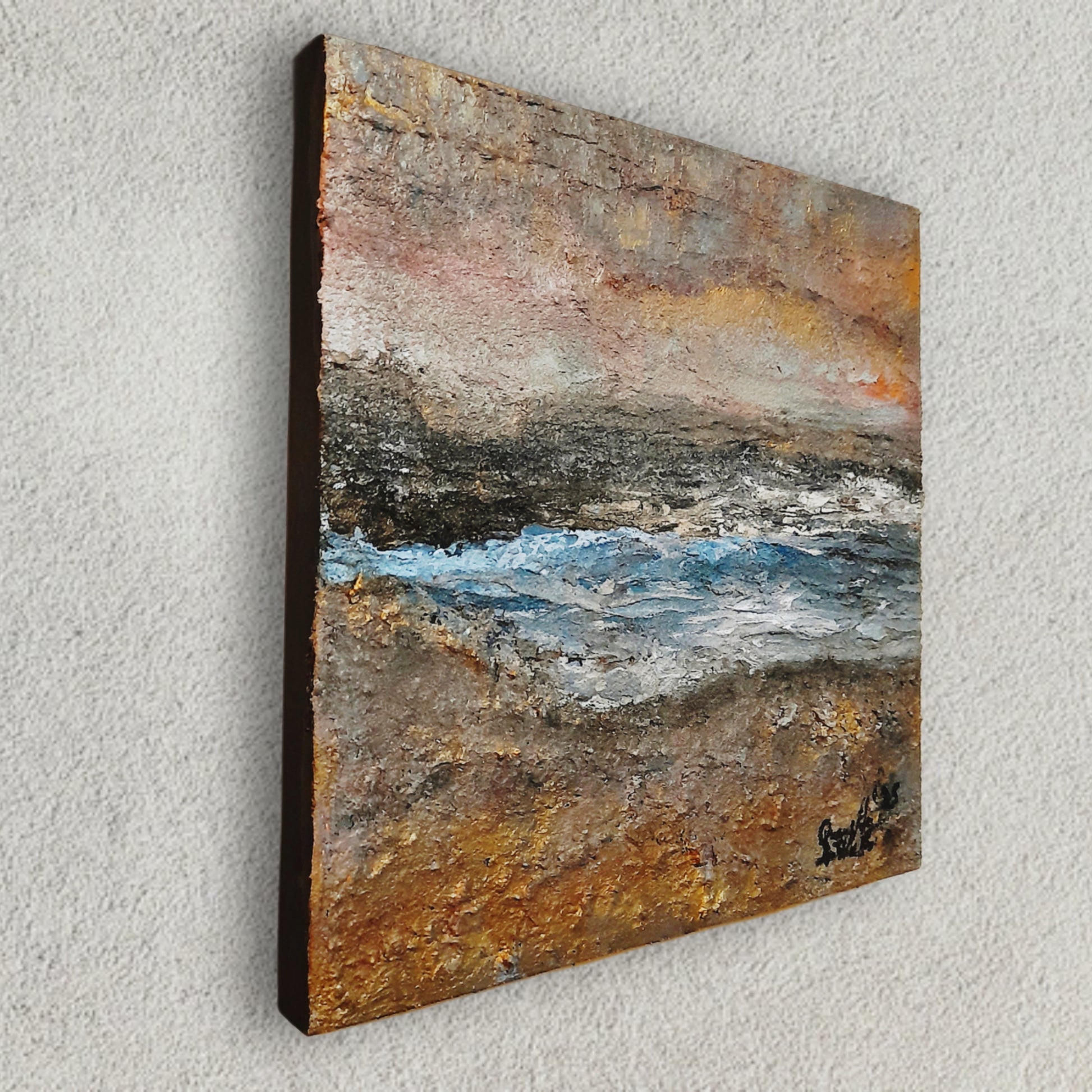 2in1 Sculpture Painting Textured Rustic Original Abstract Art There Is Rest