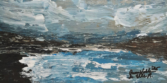 Comfort And Peace Original Art Acrylic Painting On Canvas With Wood