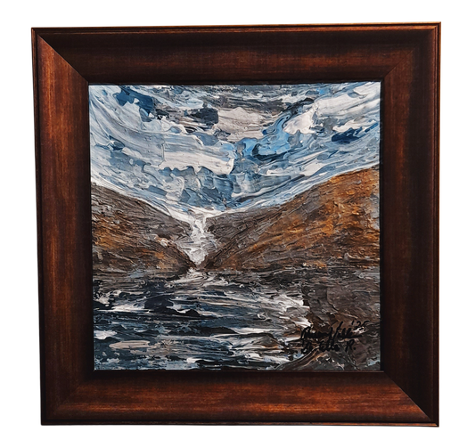 Framed Original Painting Textured Abstract Sea Acrylic Art Expressionism