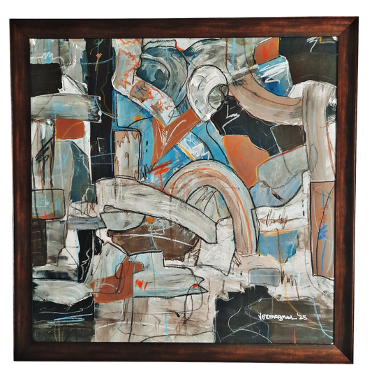 Framed Contemporary Mixed Media Painting By Vercmagnus Original Art 