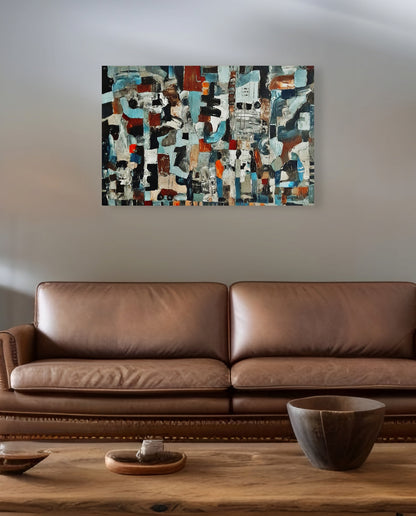 The 9 to 5 Chronicles By Vercmagnus 3 feet Original Painting Impasto Maximalist Textured Abstract