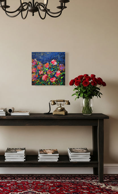 Flower Impasto Painting Original Art - Textured Abstract Still Life