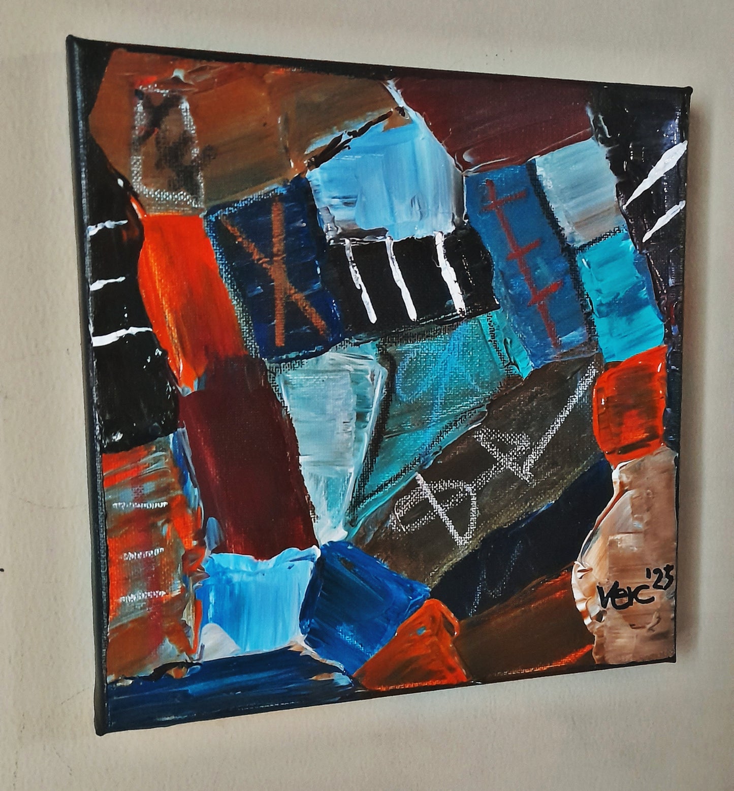 Set of 3 - Mixed Media Abstract Contemporary Original Painting Textured Art By Vercmagnus