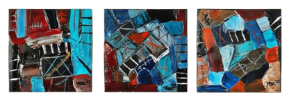 Set of 3 - Mixed Media Abstract Contemporary Original Painting Textured Art By Vercmagnus
