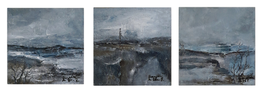 Triptych Original Landscape Painting - The Secret Life Can Offer By QueenNoble